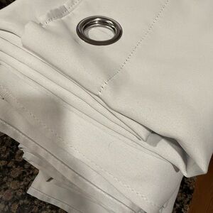 Elegant Greyish White Blackout Curtains with Silver Grommets